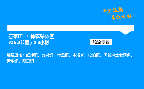 石家莊到神農架林區物流專線-整車運輸/零擔配送-石家莊至神農架林區貨運公司