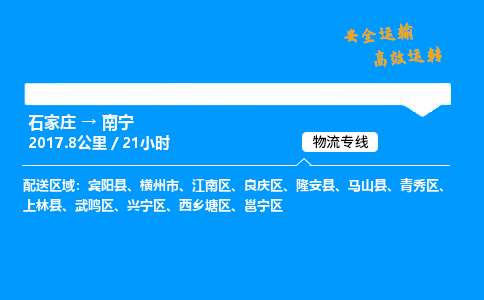 石家莊到南寧物流專線-整車運輸/零擔配送-石家莊至南寧貨運公司