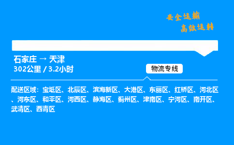 石家莊到天津物流專線-整車運輸/零擔配送-石家莊至天津貨運公司